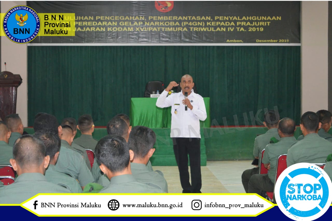 KODAM XVI/PATTIMURA KONSISTEN PERANGI NARKOBA MELALUI KEGIATAN P4GN KODAM XVI/PATTIMURA KONSISTEN PERANGI NARKOBA MELALUI KEGIATAN P4GN