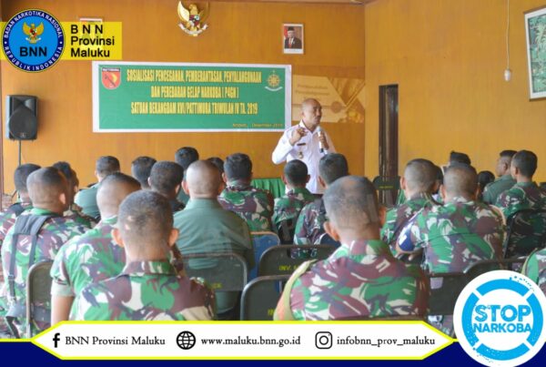 BEKANGDAM XVI/PATTIMURA SOSIALISASIKAN BAHAYA NARKOBA KEPADA ANGGOTA