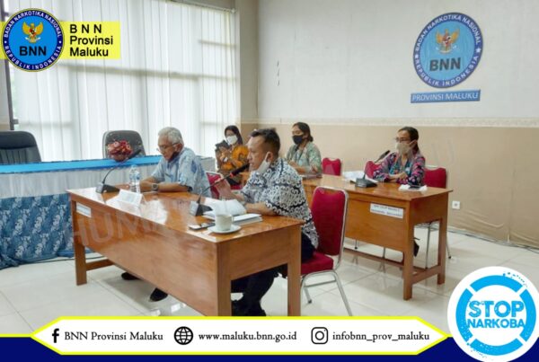 BNNP MALUKU LAKUKAN ANEV DENGAN JAJARAN MELALUI VIDEO CONFERENCE