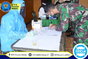 SOSIALISASI P4GN DAN TES URIN NARKOBA BAGI PRAJURIT BEKANGDAM XVI/PATTIMURA