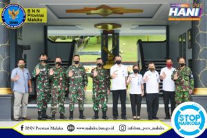 JALIN KERJA SAMA PEMBERANTASAN NARKOBA, DANLANTAMAL IX AMBON TERIMA KUNJUNGAN KEPALA BNNP MALUKU