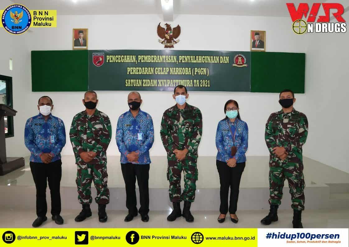 ZIDAM XVI/PATTIMURA GELAR SOSIALASI P4GN DAN DETEKSI DINI PENYALAHGUNAAN NARKOBA