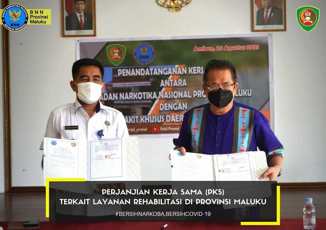 PERJANJIAN KERJA SAMA (PKS) BNN PROVINSI MALUKU DAN RUMAH SAKIT KHUSUS DAERAH PROVINSI MALUKU TERKAIT LAYANAN REHABILITASI PERJANJIAN KERJA SAMA (PKS) BNN PROVINSI MALUKU DAN RUMAH SAKIT KHUSUS DAERAH PROVINSI MALUKU TERKAIT LAYANAN REHABILITASI