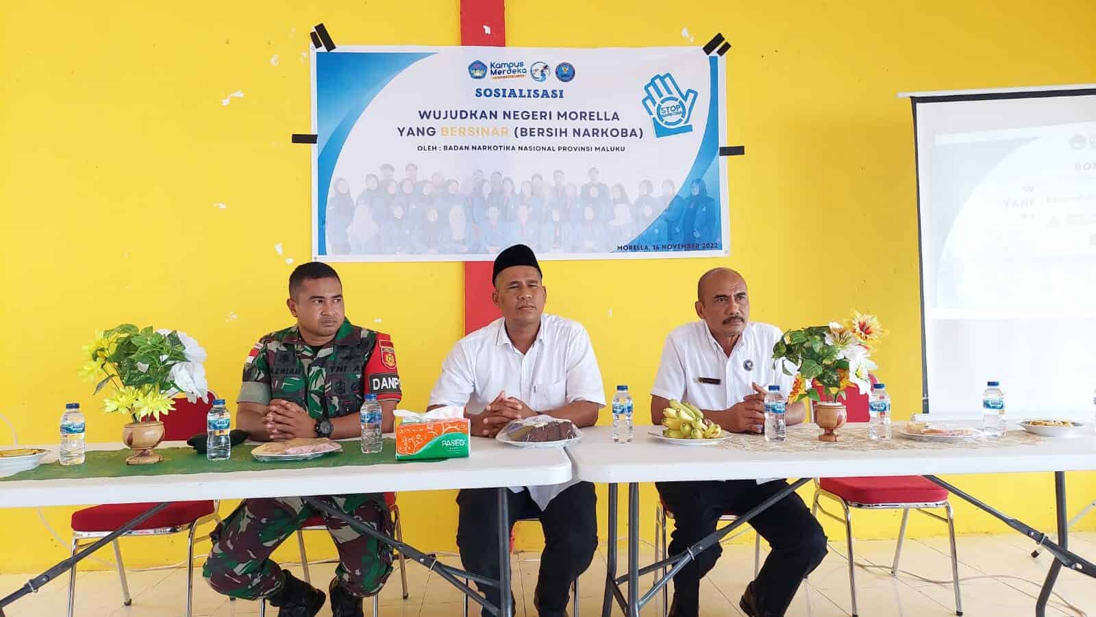 WUJUDKAN NEGERI MORELA YANG BERSINAR (BERSIH NARKOBA) BNNP MALUKU LAKUKAN SOSIALISASI