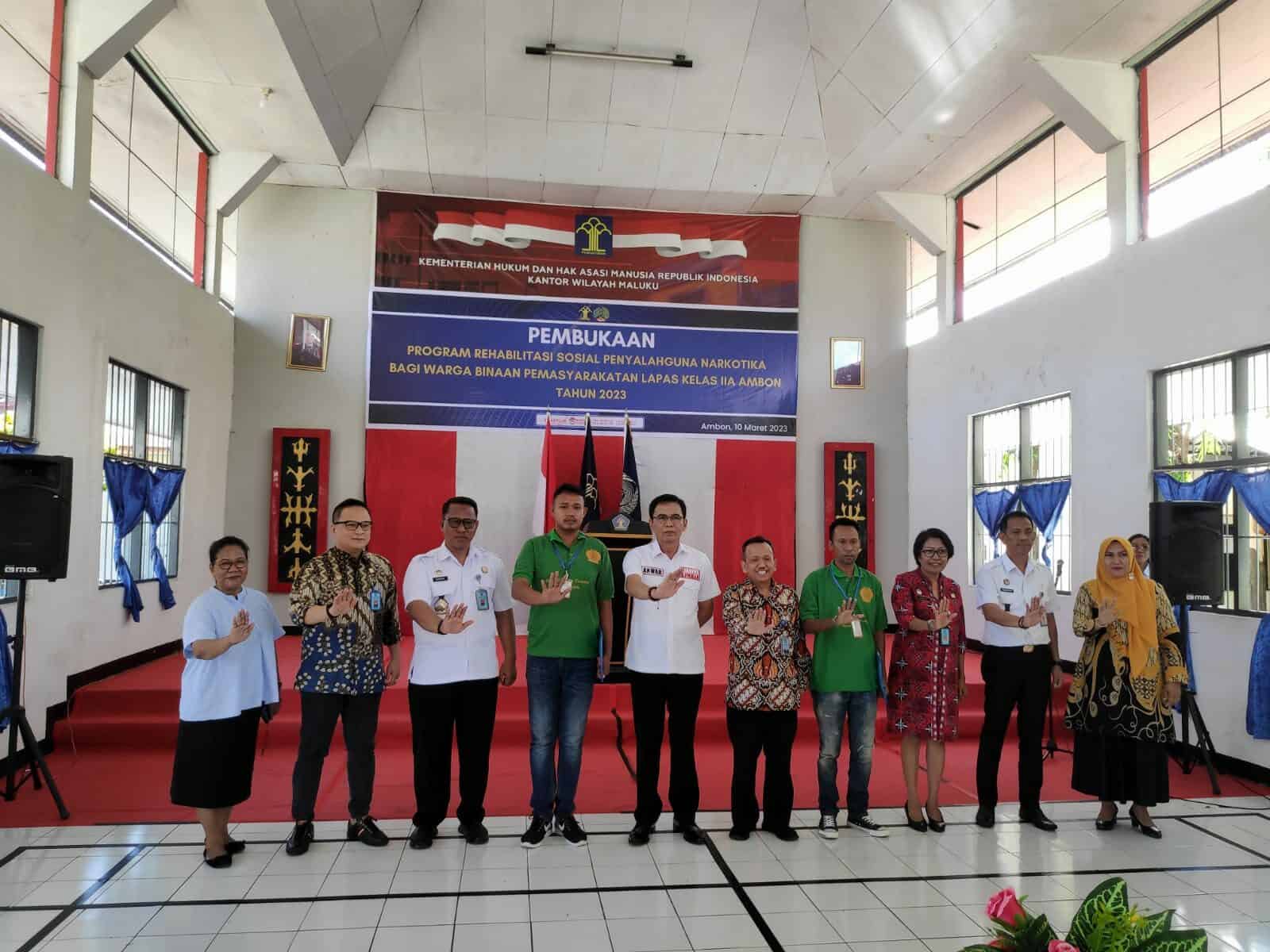 PEMBUKAAN PROGRAM REHABILITASI SOSIAL PENYALAHGUNAAN NARKOTIKA BAGI WBP LAPAS KELAS IIA AMBON TAHUN 2023