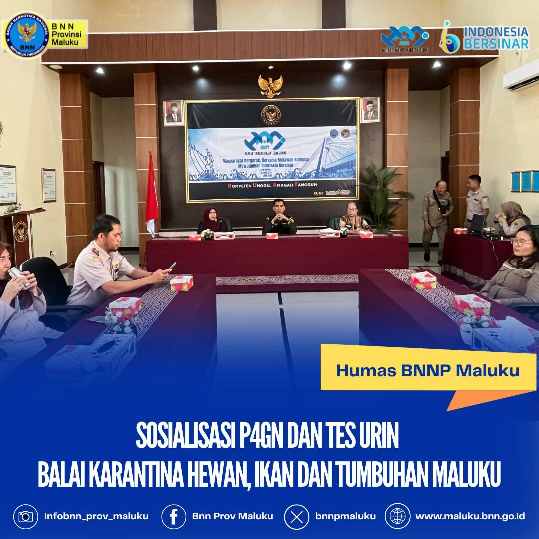 Sosialisasi P4GN dan Tes Urin Balai Karantina Hewan, Ikan dan Tumbuhan.