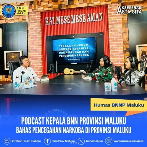 PODCAST, KEPALA BNN PROVINSI MALUKU, "BAHAS PENCEGAHAN NARKOBA DI PROVINSI MALUKU" PODCAST, KEPALA BNN PROVINSI MALUKU, “BAHAS PENCEGAHAN NARKOBA DI PROVINSI MALUKU”